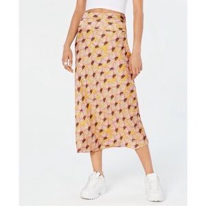 Revolve FREE PEOPLE Normani Bias-Printed Skirt Floral Honey Combo Midi Size 4
